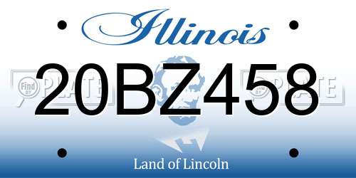 20BZ458 Illinois License Plate