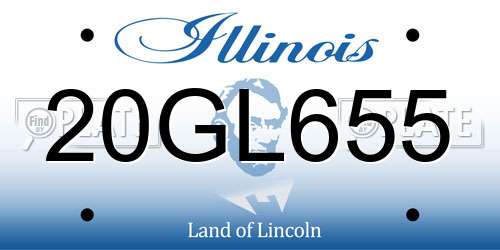20GL655 Illinois License Plate