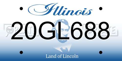 20GL688 Illinois License Plate