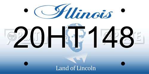 20HT148 Illinois License Plate