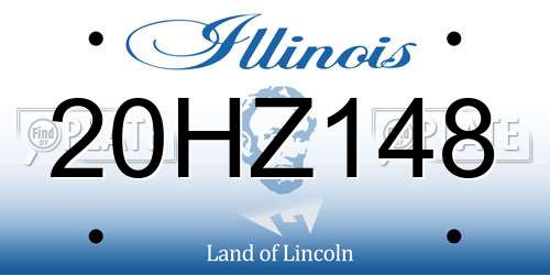 20HZ148 Illinois License Plate