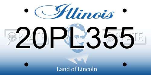 20PL355 Illinois License Plate