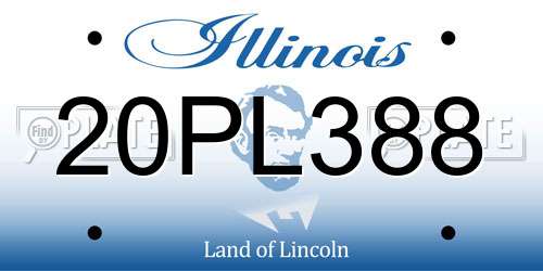 20PL388 Illinois License Plate