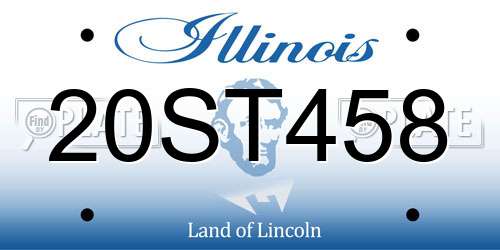 20ST458 Illinois License Plate