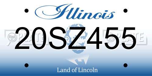 20SZ455 Illinois License Plate