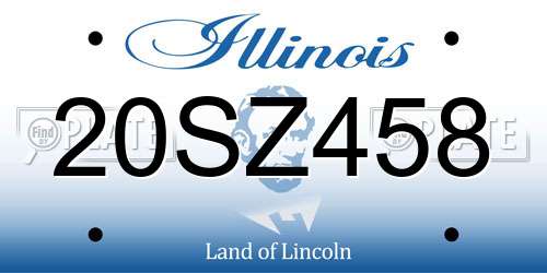 20SZ458 Illinois License Plate