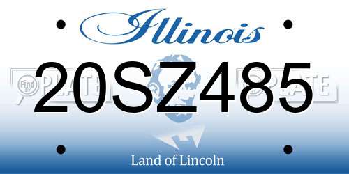 20SZ485 Illinois License Plate