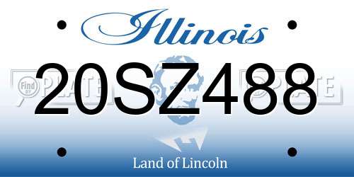 20SZ488 Illinois License Plate