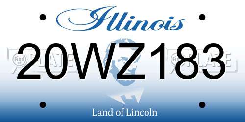 20WZ183 Illinois License Plate