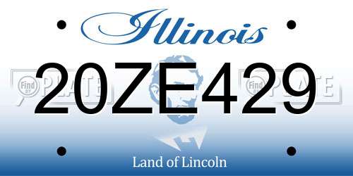 20ZE429 Illinois License Plate