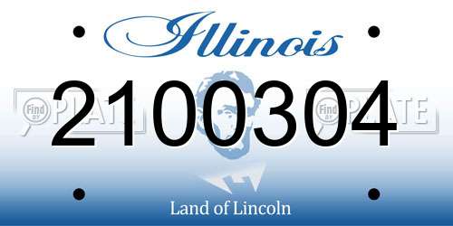2100304 Illinois License Plate