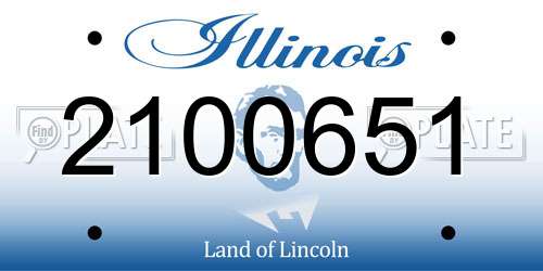 2100651 Illinois License Plate