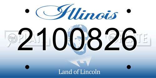 2100826 Illinois License Plate