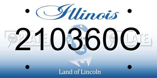 210360C Illinois License Plate