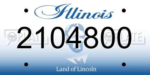 2104800 Illinois License Plate