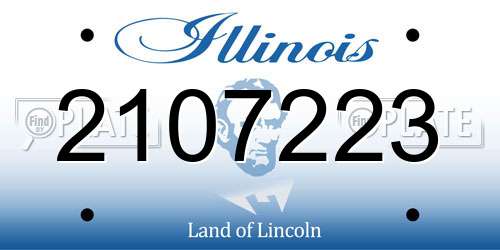 2107223 Illinois License Plate