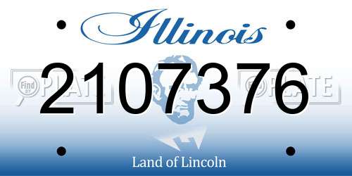 2107376 Illinois License Plate