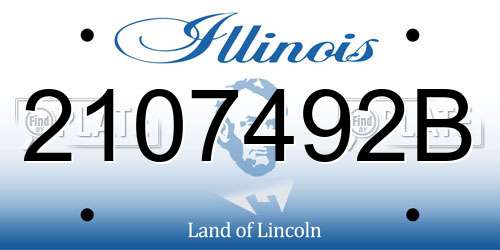 2107492B Illinois License Plate