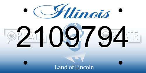 2109794 Illinois License Plate