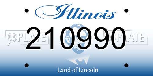 210990 Illinois License Plate