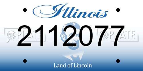 2112077 Illinois License Plate