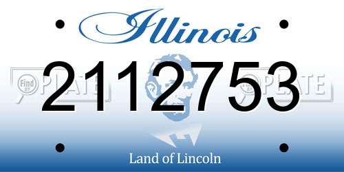 2112753 Illinois License Plate