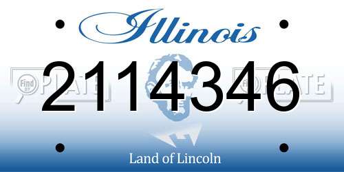 2114346 Illinois License Plate