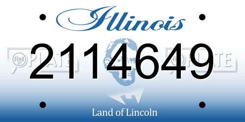 2114649 Illinois License Plate