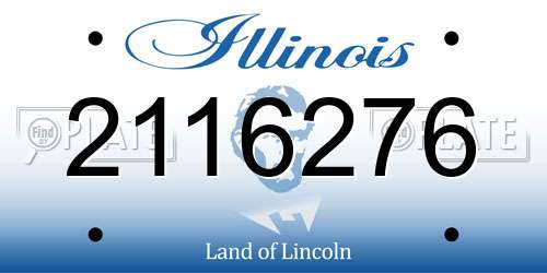 2116276 Illinois License Plate