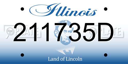 211735D Illinois License Plate