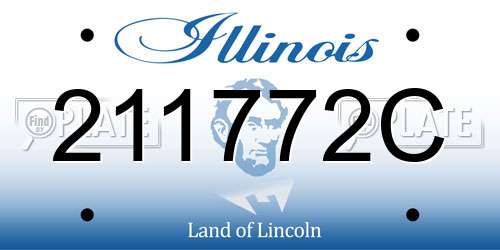 211772C Illinois License Plate