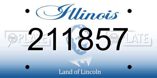 211857 Illinois License Plate