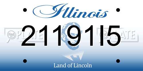 21191I5 Illinois License Plate