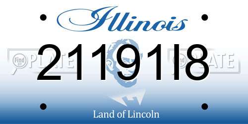 21191I8 Illinois License Plate