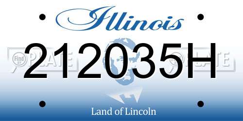 212035H Illinois License Plate