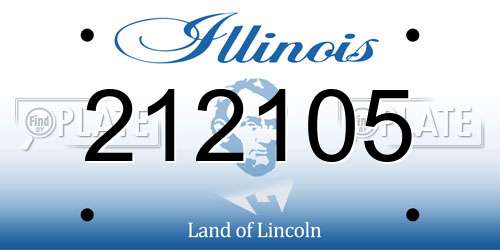 212105 Illinois License Plate