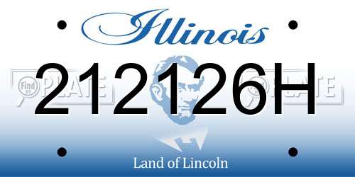 212126H Illinois License Plate
