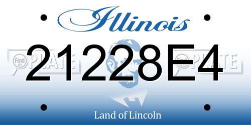 21228E4 Illinois License Plate