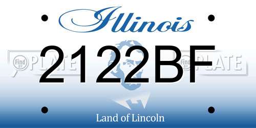 2122BF Illinois License Plate