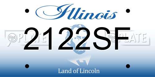 2122SF Illinois License Plate