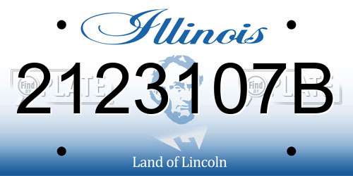 2123107B Illinois License Plate