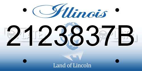 2123837B Illinois License Plate