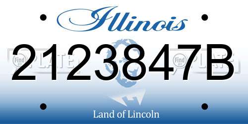 2123847B Illinois License Plate
