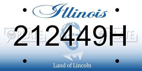 212449H Illinois License Plate