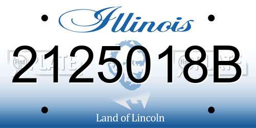 2125018B Illinois License Plate