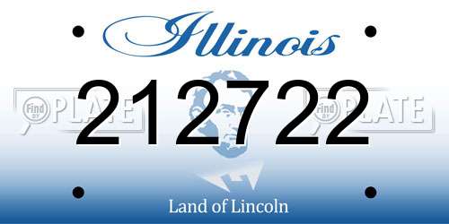 212722 Illinois License Plate