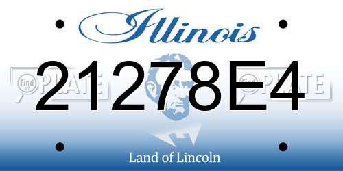 21278E4 Illinois License Plate