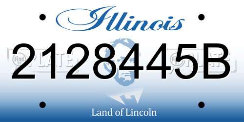 2128445B Illinois License Plate