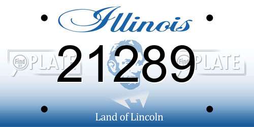 21289 Illinois License Plate
