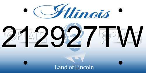 212927TW Illinois License Plate